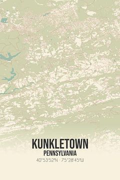 Carte ancienne de Kunkletown (Pennsylvanie), USA. sur Rezona