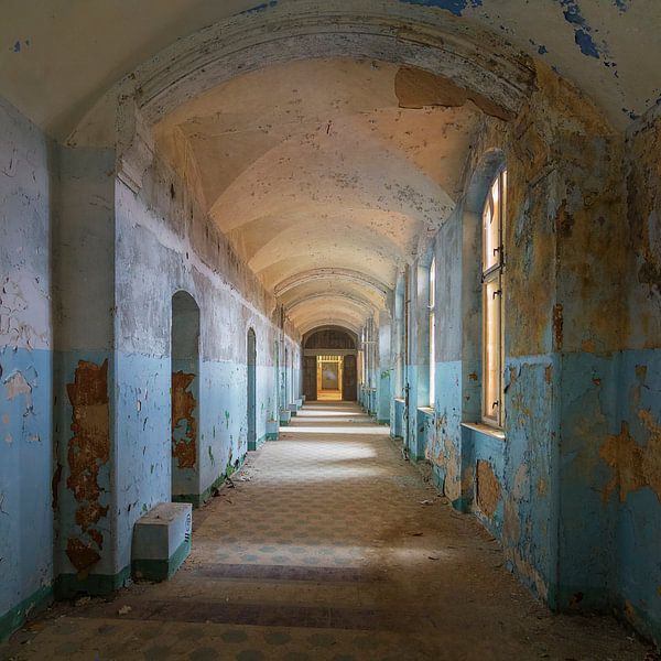 An abandoned corridor in a sanatorium by Truus Nijland
