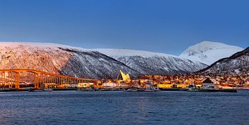 Zonsondergang in Tromsø, Noorwegen van Adelheid Smitt