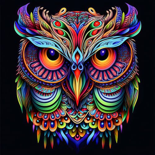 Uiltje in neon kleuren