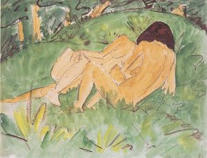 Zwei weibliche Akte auf einer Waldwiese, Otto Mueller - 1923