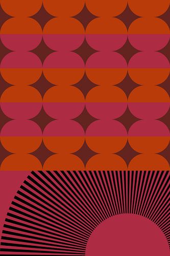 Retro kunst uit de jaren 70. Abstract geometrisch patroon nr. 4