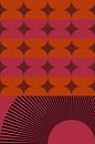 Retro kunst uit de jaren 70. Abstract geometrisch patroon nr. 4 van Dina Dankers thumbnail