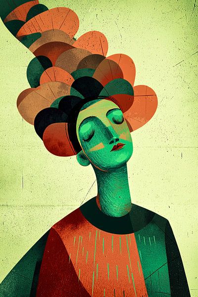 Surreales Frauenporträt in Farben von Art & Soul Creations