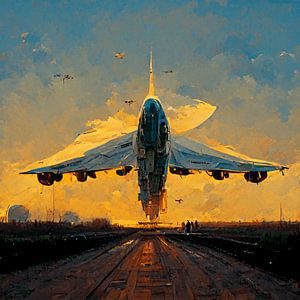 747 landing on a daisy (AI) van Cine Prem