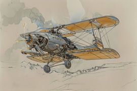 Zeichnung, Flugzeug von Peter Pen Zeichnungen und Gemälde