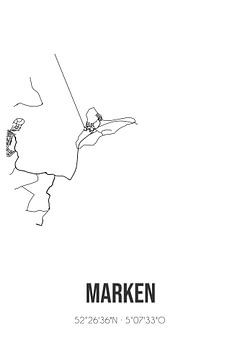 Marken (Noord-Holland) | Carte | Noir et blanc sur Rezona