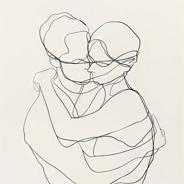 Liefde in lijntekeningen van Poster Art Shop