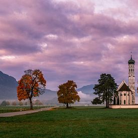 Ochtendstilte bij St. Coloman - Füssen van Teun Ruijters