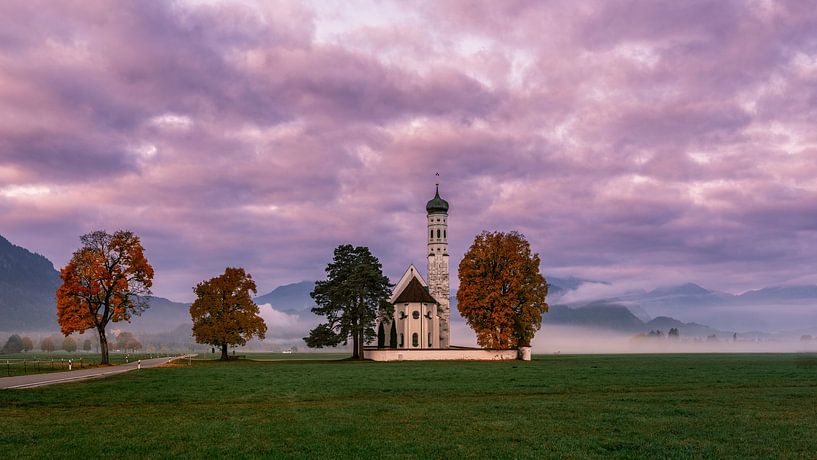 Ochtendstilte bij St. Coloman - Füssen van Teun Ruijters
