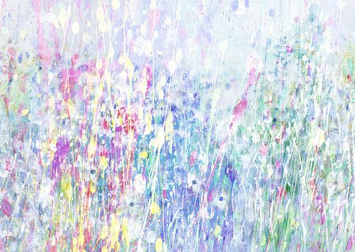 Bloemen en grassen in pastelkleuren