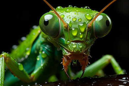 Bidsprinkhaan - macro - close up