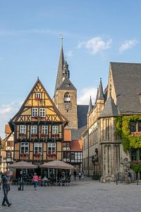 Welterbestadt Quedlinburg - Marktplatz mit Rathaus, Roland und  Marktkirche St.Benediktii von t.ART