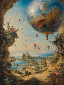 Vom Künstler Salvatore Dali inspirierte Landschaft