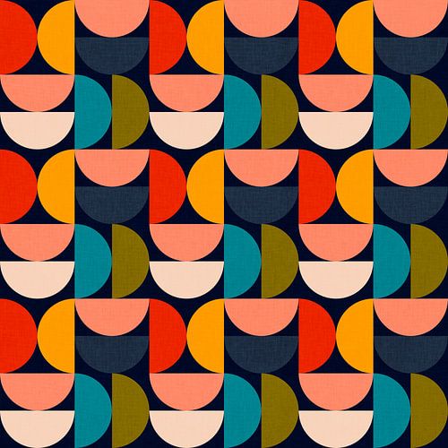 Bauhaus Demi-cercles géométriques en couleurs vives sur Ana Rut Bre