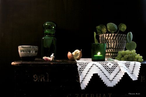 Still life with green retro stuff