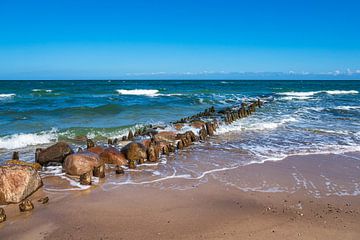 Groynes on the coast of the Baltic Sea near Kühlungsborn