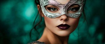 Fascinating mask portrait in the forest by Poster Art Shop