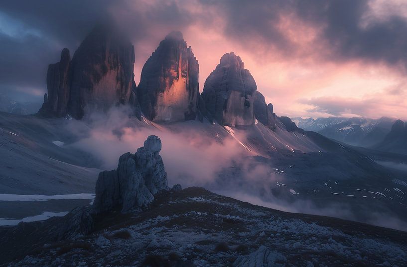 Unendliche Weiten der Dolomitenlandschaft von fernlichtsicht