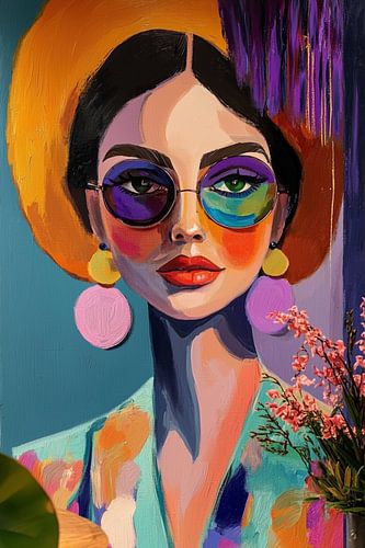 Modernes abstraktes Porträt einer Frau