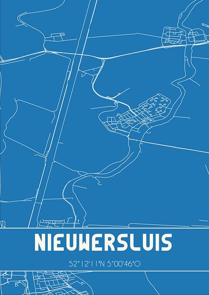 Blauwdruk | Landkaart | Nieuwersluis (Utrecht) van Stad & Wand