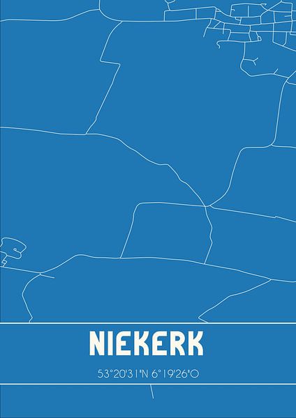 Blueprint | Map | Niekerk (Groningen) by Prints of Place