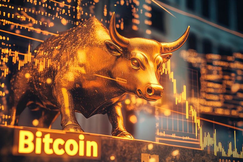 Golden bull market for Bitcoin by Poster Art Shop