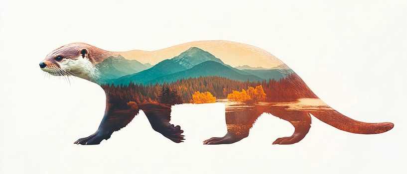 Nature in the water otter by Poster Art Shop