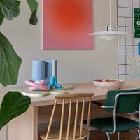 Klantfoto: Retro jaren 70 neon kunst. Abstract kleurverloop in oranje en roze (gezien bij vtwonen) van Dina Dankers, als ArtFrame