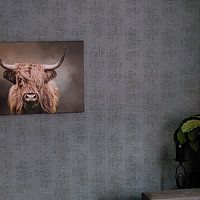 Klantfoto: Schotse Hooglander van Diana van Tankeren, op canvas