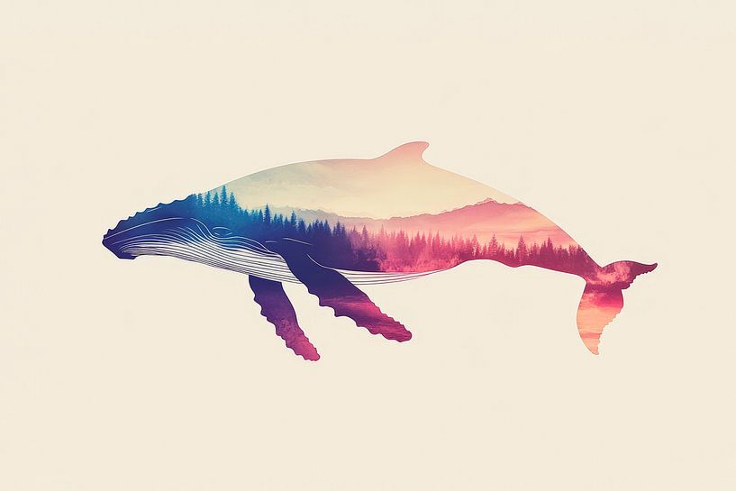 Whales in colours by Poster Art Shop