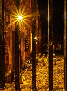 Cambridge (Angleterre) Peterhouse de nuit