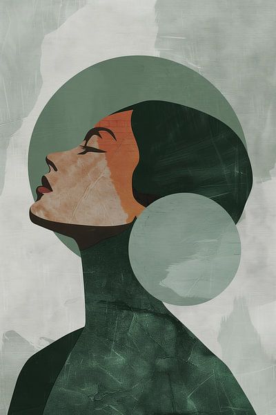 Woman & Green circles by Bianca ter Riet