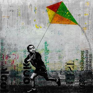 KID WITH KITE van db Waterman