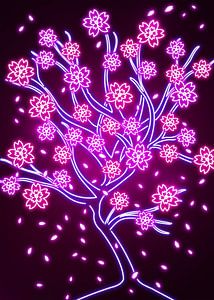 Arbre Sakura néon