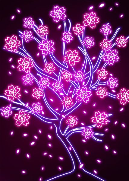 Neon-Sakura-Baum von Steven Kingsbury