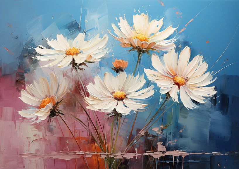 Dancing Flower Dynamics | Moderne Blumen von Wunderbare Kunst