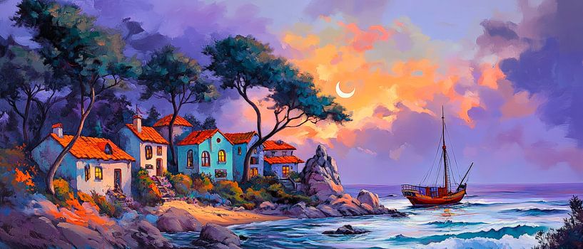 Leuchtendes Küstenmalerei-Paradies von Poster Art Shop