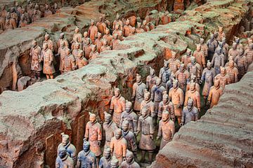 Het wereldberoemde Terracotta leger in Xi'An, China van Chris Stenger