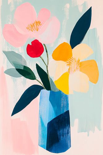 Bouquet de fleurs multicolores de style moderne