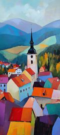Slovakia Landscape by Abstract Painting