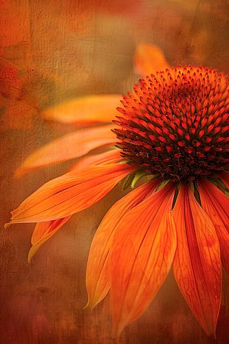 Echinacea in Subtle Texture by Carla van Zomeren