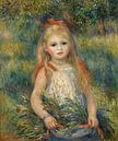 Meisje met bloemen, Pierre-Auguste Renoir van Meesterlijcke Meesters thumbnail