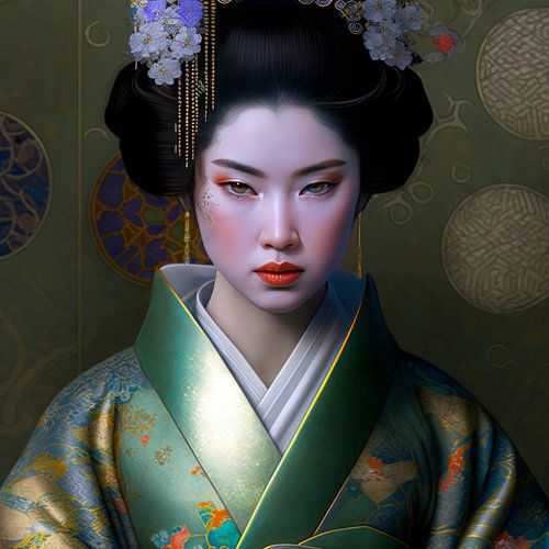 Geisha by Klimt 4 by DNH Expressions