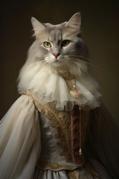 Katze/Muschi im Barockstil von PIX on the wall