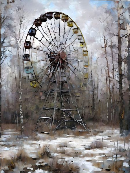 Winter Silence : La grande roue abandonnée de Pripyat par Retrotimes