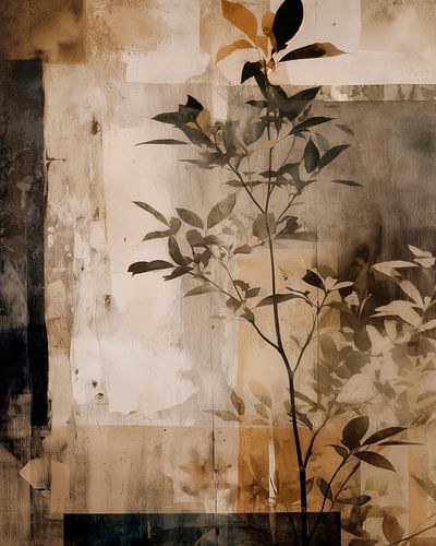 Collage Wabi-sabi in Erdtönen