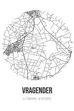 Vragender (Gelderland) | Landkaart | Zwart-wit van MijnStadsPoster