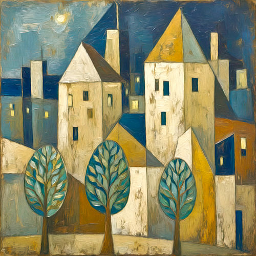Cityscape with trees