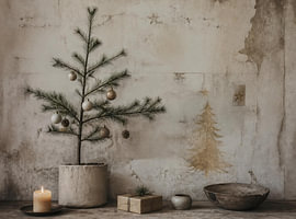 Wabi-Sabi Weihnachtsstille – Minimalistisches Winter-Stillleben